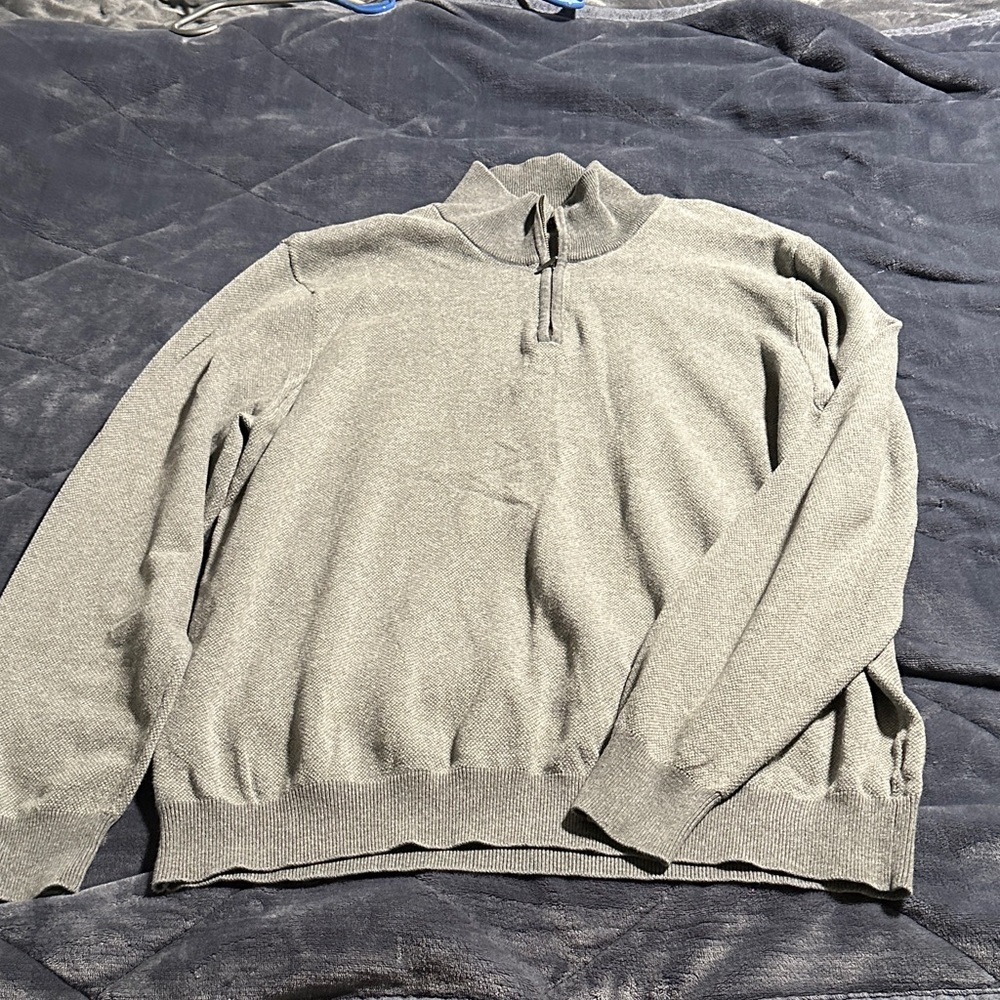 Van Heusen Men's Zip Up Gray Sweater